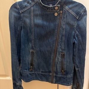 Gap Women's Motorcycle Blue Denim Jacket